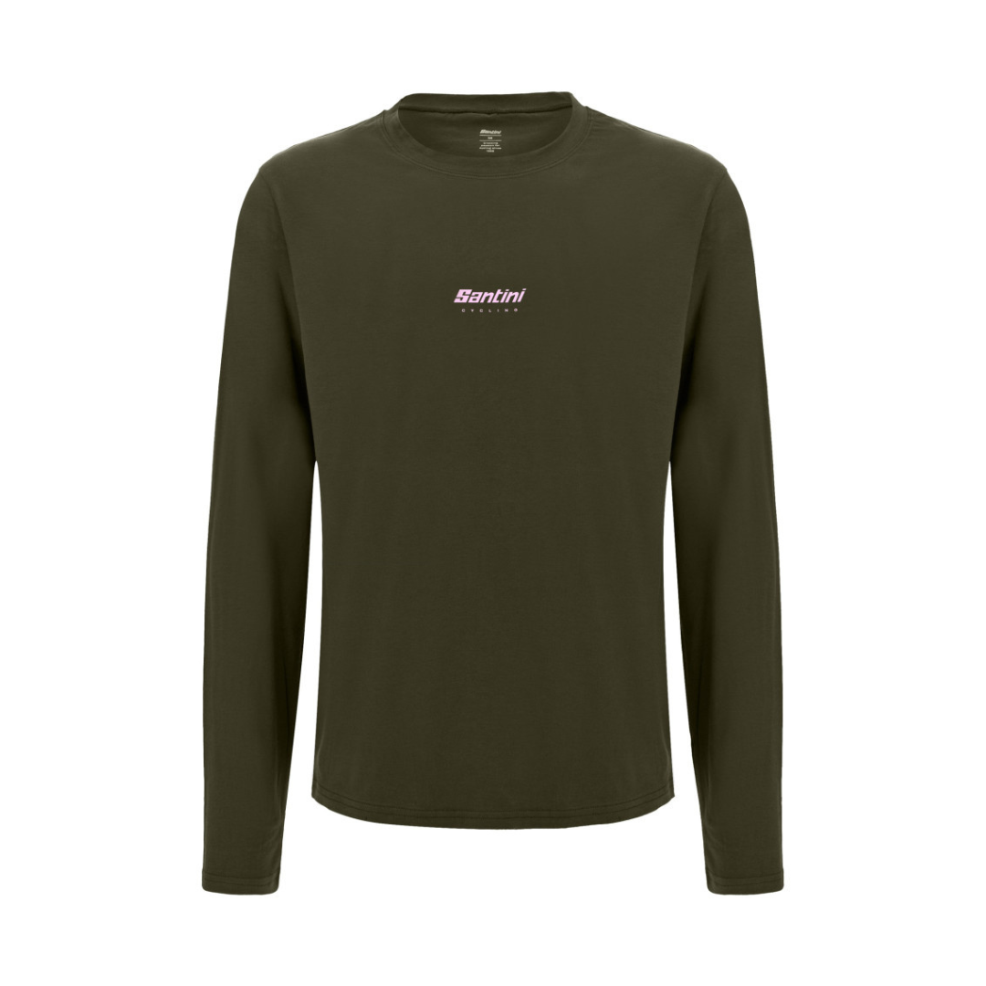 Santini Cycling Brand L/S T-Shirt Unisex Grøn