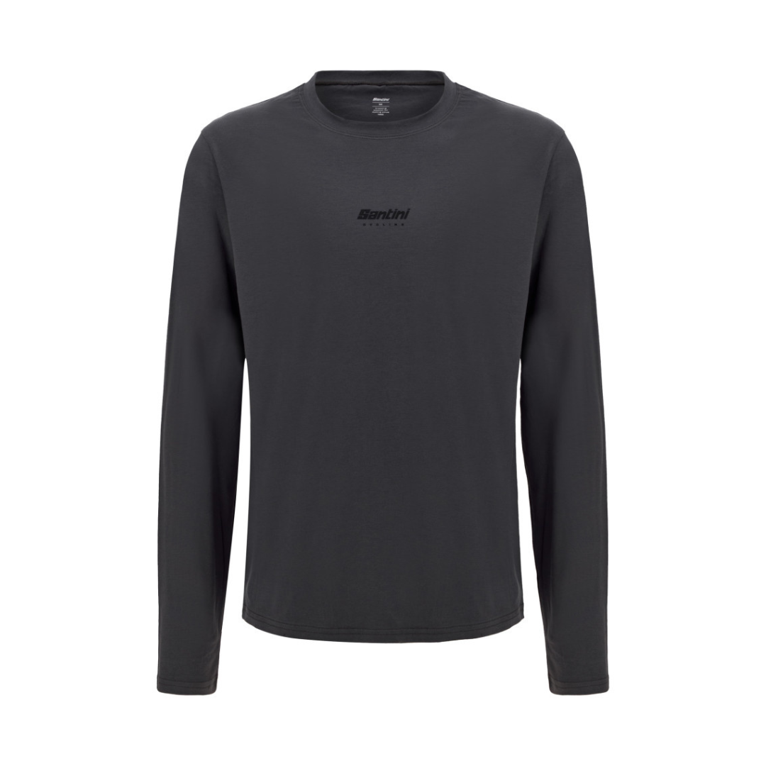Santini Cycling Brand L/S T-Shirt Unisex Grå