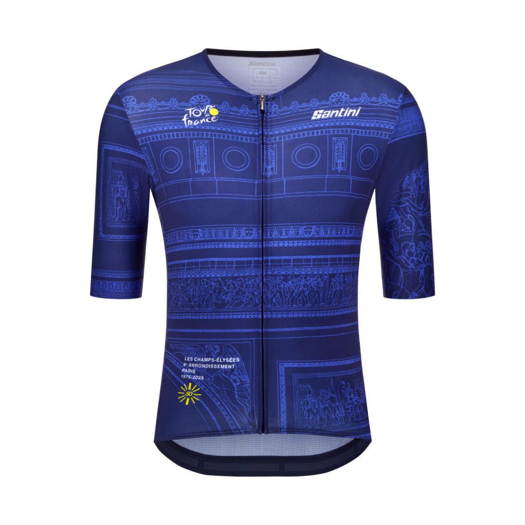 Santini Tour de France Arrivée Arc de Triomphe Jersey Blå