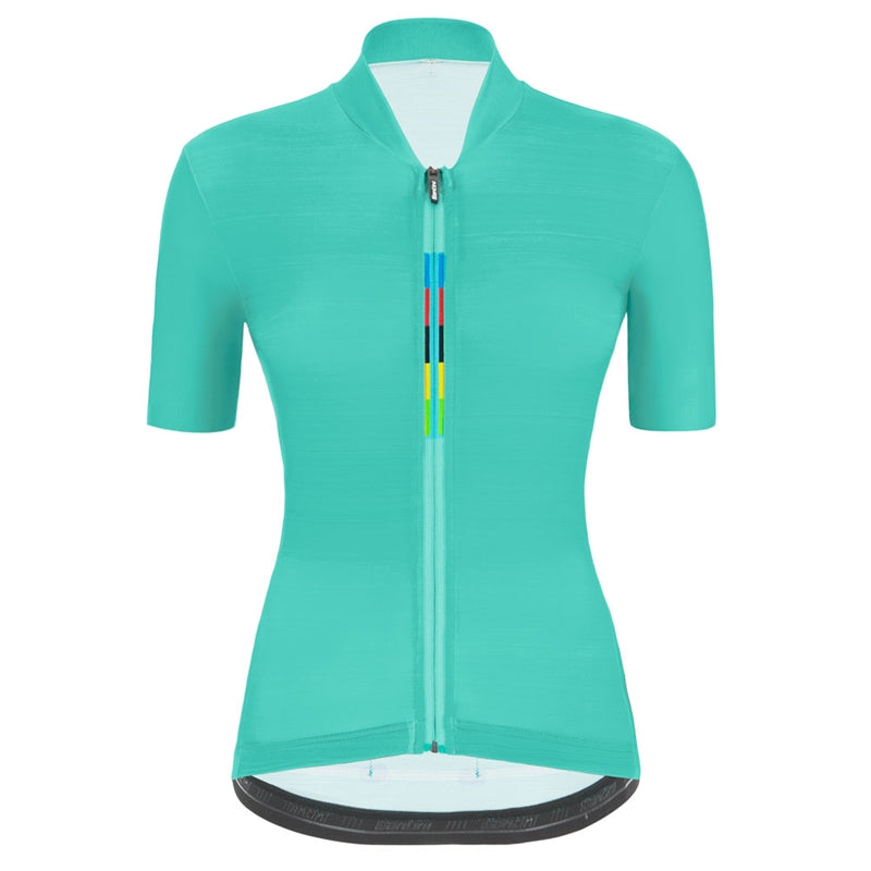 Santini UCI Rainbow SS Jersey dame Aqua