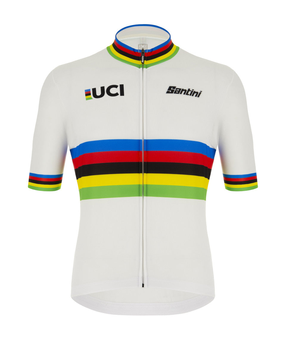 Santini Officiel VM Jersey Herre hvid m/striber