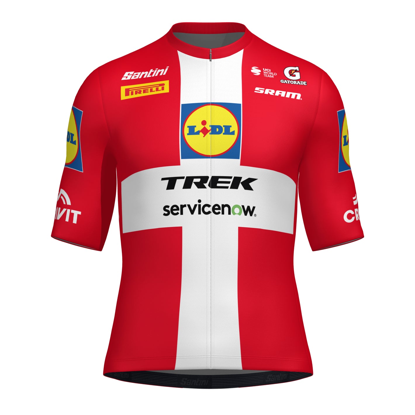 Santini LIDL-TREK 2026 kortærmet cykeltrøje dannebrog voksen