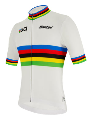 Santini Officiel VM Jersey Herre hvid m/striber