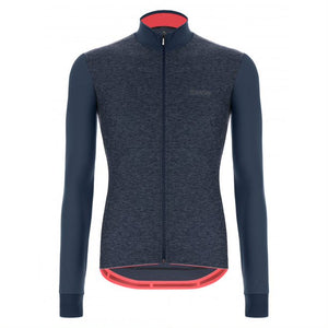 Santini Colore Puro LS Jersey Herre Blu