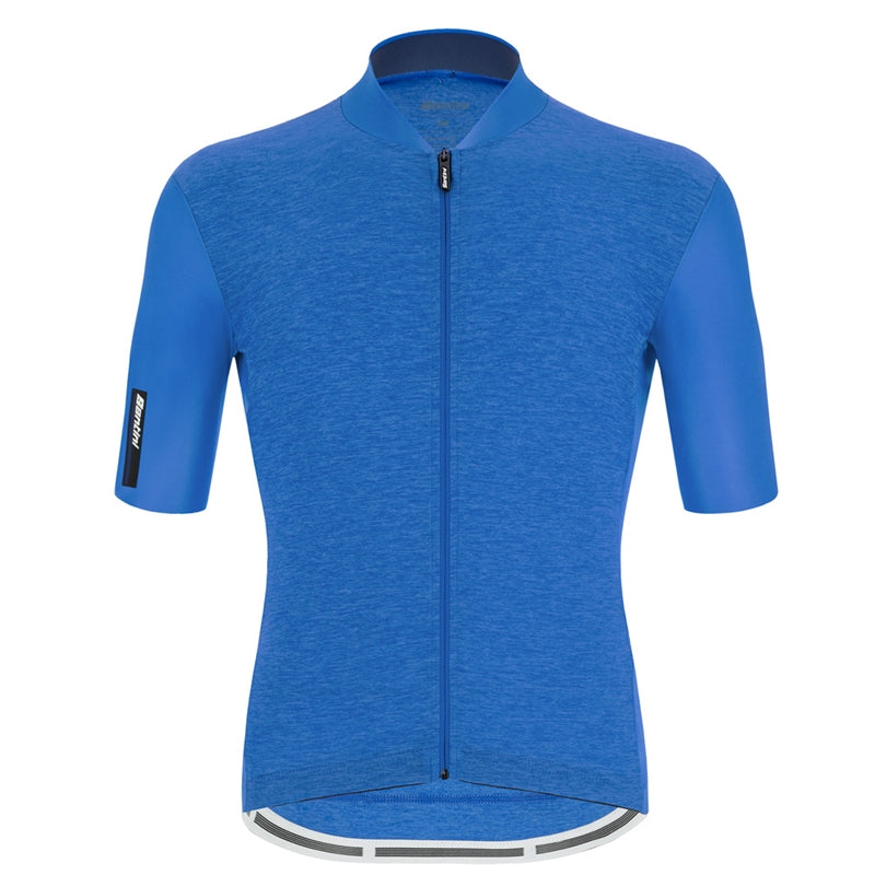 Santini Colore Puro SS Jersey Mand Blue