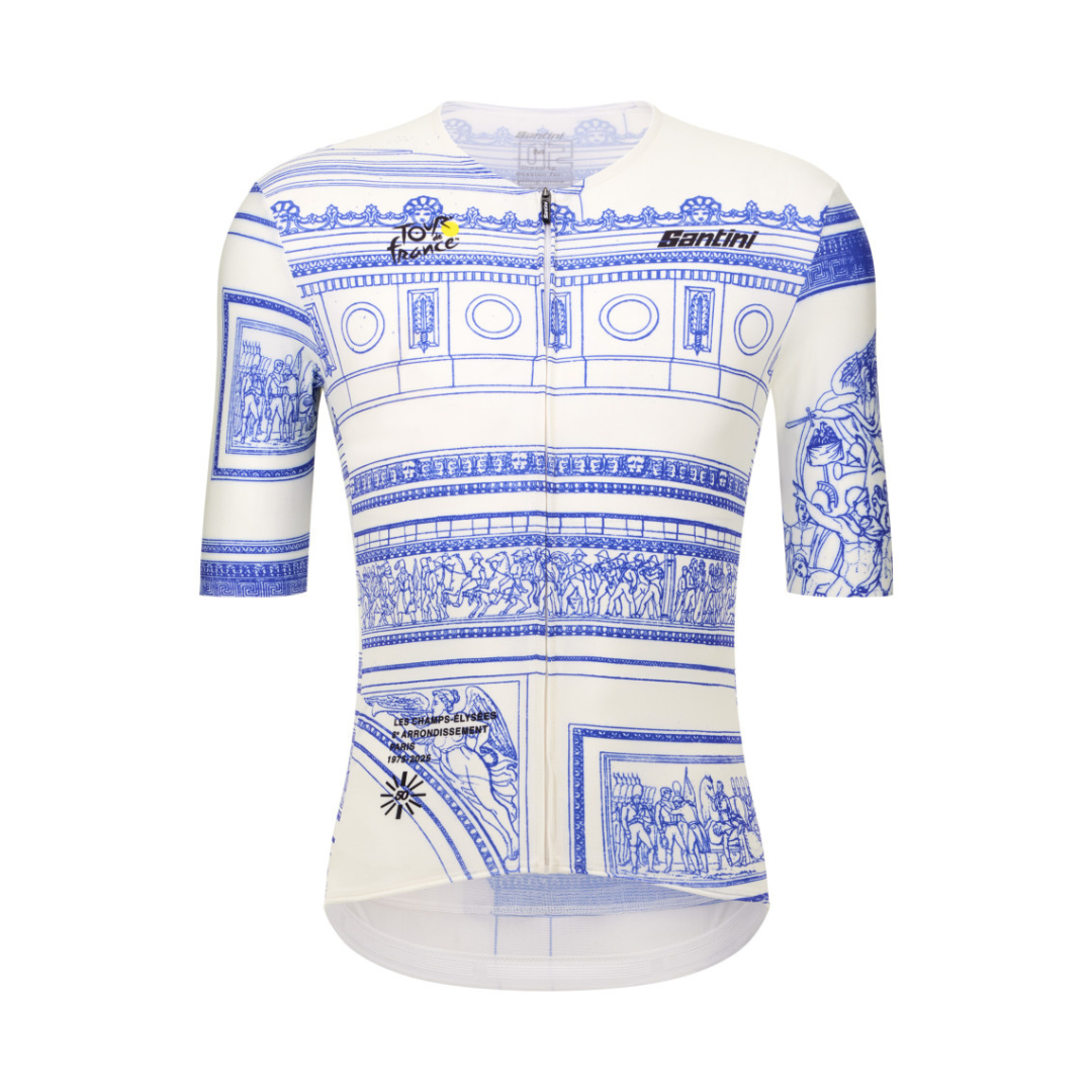 Santini Tour de France Arrivée Arc de Triomphe Jersey Hvid