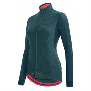Santini Colore Puro LS Jersey Dame Petrol