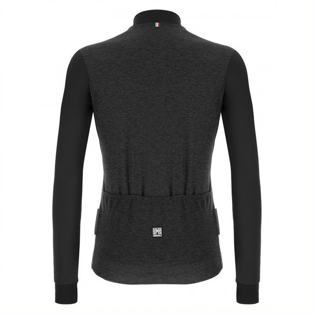 Santini Colore Puro LS Jersey Herre Sort