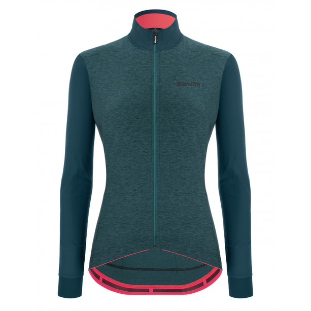 Santini Colore Puro LS Jersey Dame Petrol