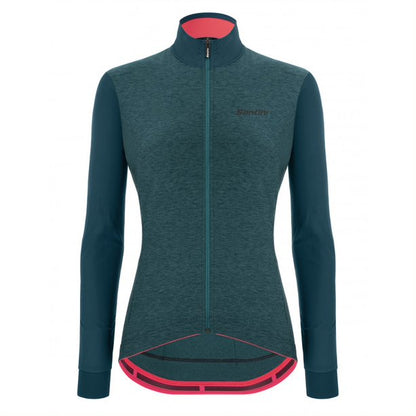 Santini Colore Puro LS Jersey Dame Petrol