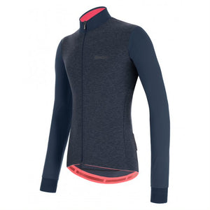 Santini Colore Puro LS Jersey Herre Blu
