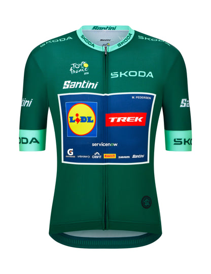 Santini Tour de France kortærmet cykeltrøje Mads Pedersen - Grøn