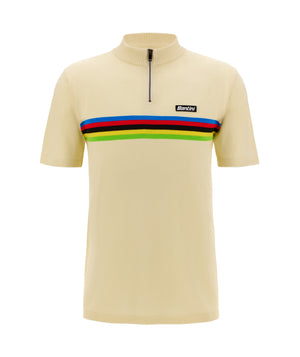 Santini UCI VM Polo T-Shirt Beige