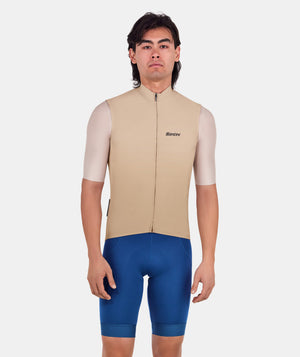 Santini Ready To Ride Unisex Block Vindvest Cappuccino
