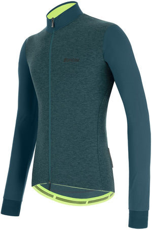 Santini Colore Puro langærmet cykeltrøje herre - Petroleum Str. 3XL